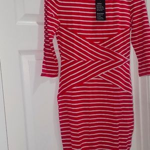 Women's size medium pink stripe dress
